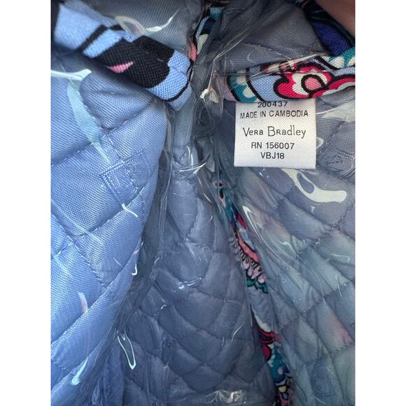 Vera Bradley Small Makeup Cosmetic Bag Blue Makani Paisley Travel Zip Around - Picture 6 of 8